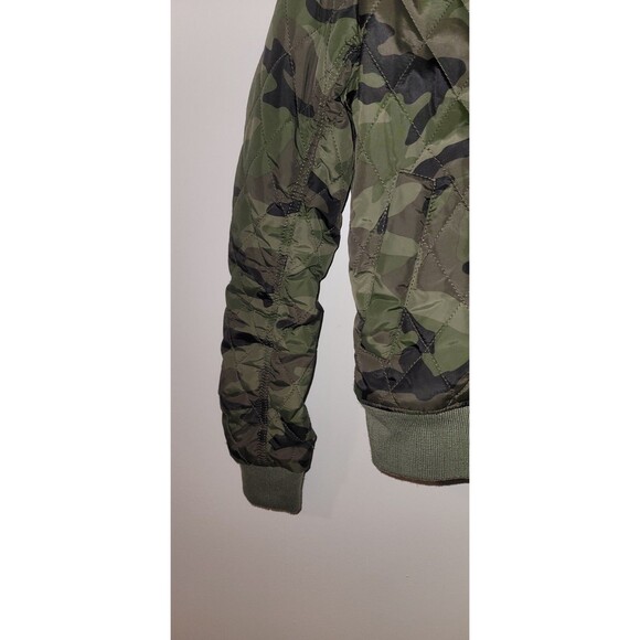 Superdry Men’s Air Corp Camo Quilted Bomber Jacket Sz S Green Military Flight - Picture 5 of 9